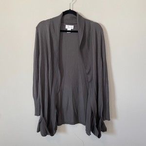 Soft Surroundings Everyday Open Front Gray Cardigan Modal Blend Size XL